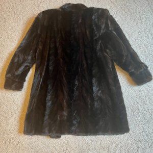 Brown natural mink coat